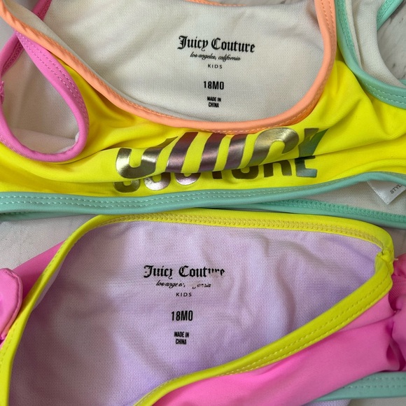 Juicy Couture Toddler Vibrant Yellow and Pink Swimwear - Picture 4 of 8